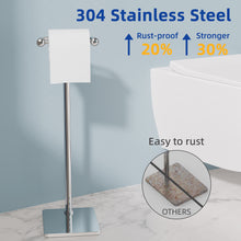 Load image into Gallery viewer, RUACQ Toilet Paper Holder Stand with Post Pivoting Design, Stable Weighted Base, SUS304 Stainless Steel, Chrome, CQ-4801-C