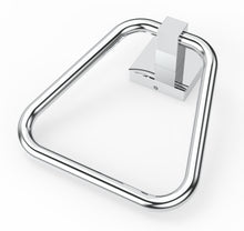 Cargar imagen en el visor de la galería, Toallero de aro RUACQ, base cuadrada, acero inoxidable, cromado, CQ-87011A-C