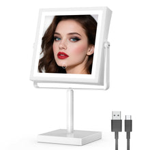 Load image into Gallery viewer, RUACQ Rechargeable Makeup Mirror with LED Lights, 1/10X Magnification, 3 Color Lights, Adjust Brightness, Antique Brass, CQ-290-AG