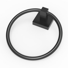 Load image into Gallery viewer, RUACQ Hand Towel Ring Wall Mounted, Square Base, Stainless Steel, Heavy Duty, Chrome, CQ-87011-C