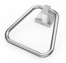Cargar imagen en el visor de la galería, Toallero de aro RUACQ, base cuadrada, acero inoxidable, cromado, CQ-87011A-C