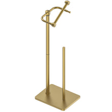 Load image into Gallery viewer, RUACQ Toilet Paper Holder Stand with Storage for 4 Rolls, Post Pivoting Design, Stable Weighted Base, SUS304 Stainless Steel, Brushed Nickel, CQ-4802-N