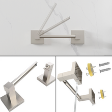Load image into Gallery viewer, RUACQ 4 Pieces Bathroom Hardware Set, Toilet Paper Holder, Towel Ring, Towel Hook, 18-inch Towel Bar, Stainless Steel and Zinc Alloy, Beushed Nickel, CQ-870N-4P
