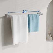 Load image into Gallery viewer, RUACQ 24inch Towel Bar Wall Mounted, One-piece Rod, Stainless Steel, Chrome, CQ-87001-24-C