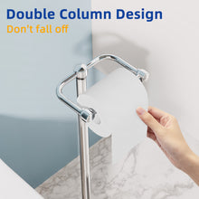 Load image into Gallery viewer, RUACQ Toilet Paper Holder Stand with Post Pivoting Design, Stable Weighted Base, SUS304 Stainless Steel, Chrome, CQ-4801-C