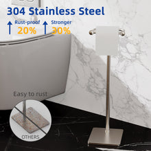 Load image into Gallery viewer, RUACQ Toilet Paper Holder Stand with Post Pivoting Design, Stable Weighted Base, SUS304 Stainless Steel, Brushed Nickel, CQ-4801-N