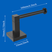 Load image into Gallery viewer, RUACQ Toilet Paper Holder Wall Mount,Square Base,Stainless Steel, Matte Black,CQ-87010A-B