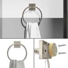 Load image into Gallery viewer, RUACQ Toilet Paper Holder and Towel Ring Bathroom Accessories Hardware Set, Stainless Steel and Zinc Alloy, Brushed Nickel, CQ-87010-2P-N