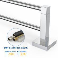Load image into Gallery viewer, RUACQ 24inch Towel Rack, Square Base, Steeless Steel, Chrome, CQ-87002-C