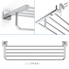 Load image into Gallery viewer, RUACQ 24inch Towel Rack, Square Base, SUS 304 Stainless Steel, Heavy Duty, Chrome, CQ-8831-C