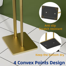 Load image into Gallery viewer, RUACQ Toilet Paper Holder Stand with Storage for 4 Rolls, Post Pivoting Design, Stable Weighted Base, SUS304 Stainless Steel, Brushed Gold, CQ-4802-G
