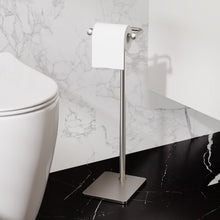 Load image into Gallery viewer, RUACQ Toilet Paper Holder Stand with Post Pivoting Design, Stable Weighted Base, SUS304 Stainless Steel, Brushed Nickel, CQ-4801-N