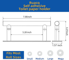 Load image into Gallery viewer, RUACQ Adhesive Toilet Paper Holder, Double Post Pivoting, Stainless Steel, Chrome, CQ-71710MD-C