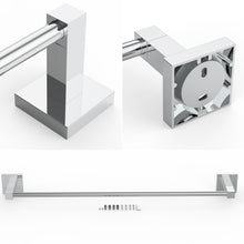 Load image into Gallery viewer, RUACQ 24inch Towel Bar Wall Mounted, One-piece Rod, Stainless Steel, Chrome, CQ-87001-24-C
