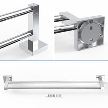 Load image into Gallery viewer, RUACQ 24inch Towel Rack, Square Base, Steeless Steel, Chrome, CQ-87002-C