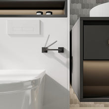 Load image into Gallery viewer, RUACQ Toilet Paper Holder and Towel Ring Bathroom Accessories Hardware Set, Stainless Steel and Zinc Alloy, Matte Black, CQ-87010-2p