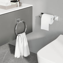 Load image into Gallery viewer, RUACQ Toilet Paper Holder and Towel Ring Bathroom Accessories Hardware Set, Stainless Steel and Zinc Alloy, Chrome, CQ-87010-2P-C