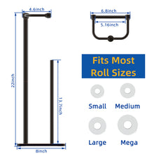 Load image into Gallery viewer, RUACQ Toilet Paper Holder Stand with Storage for 4 Rolls, Post Pivoting Design, Stable Weighted Base, SUS304 Stainless Steel, Oil Rubbed Bronze, CQ-4802-ORB