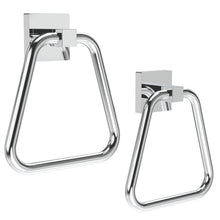 Cargar imagen en el visor de la galería, Toallero de aro RUACQ, base cuadrada, acero inoxidable, cromado, CQ-87011A-C