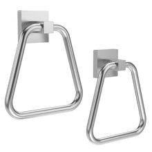 Cargar imagen en el visor de la galería, Toallero de aro RUACQ, base cuadrada, acero inoxidable, cromado, CQ-87011A-C
