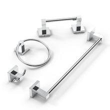 Load image into Gallery viewer, RUACQ Toilet Paper Holder and Towel Ring Bathroom Accessories Hardware Set, Stainless Steel and Zinc Alloy, Chrome, CQ-87010-2P-C