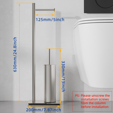 Load image into Gallery viewer, RUACQ Toilet Paper Holder Stand with Toilet Brush and Holder Set, 304 Stainless Steel, Weighted Base, Heavy Duty, Brushed Nickel, CQ-4081-N