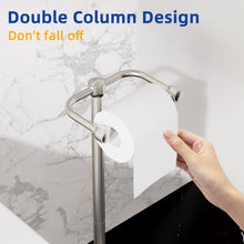 Load image into Gallery viewer, RUACQ Toilet Paper Holder Stand with Post Pivoting Design, Stable Weighted Base, SUS304 Stainless Steel, Brushed Nickel, CQ-4801-N