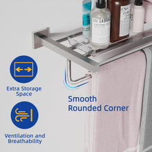 Load image into Gallery viewer, RUACQ 24inch Towel Rack, Square Base, SUS 304 Stainless Steel, Heavy Duty, Brushed Nickel, CQ-8831-N