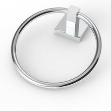 Load image into Gallery viewer, RUACQ Hand Towel Ring Wall Mounted, Square Base, Stainless Steel, Heavy Duty, Chrome, CQ-87011-C