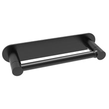 Load image into Gallery viewer, Self Adhesive Double Post Pivot Toilet Paper Holder Matte Black