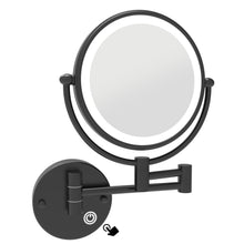 Load image into Gallery viewer, LED Wall-Mount Makeup Mirror Matte Black Chassis Touch