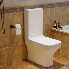 Load image into Gallery viewer, Matte Black Double Post Pivoting Wall Mounted Stainless Steel Toilet Paper Holder for Bathroom RV, by FIXSEN