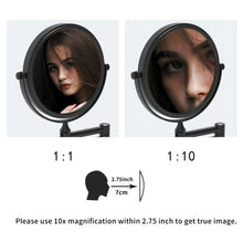 Load image into Gallery viewer, Wall-Mount Makeup Mirror Matte Black Series-211