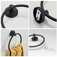 Load image into Gallery viewer, Matte Black Round Pivoting Toilet Paper Holder Set