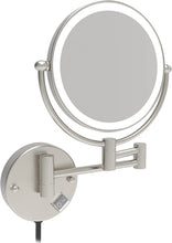 Load image into Gallery viewer, LED Wall-Mount Makeup Mirror Brushed Gold 10X Magnification