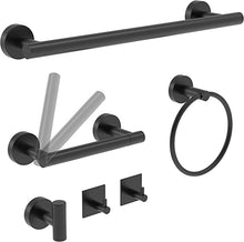 Load image into Gallery viewer, 6 PCS Bathroom Hardware Set, Matte Black Stainless Steel Bathroom Accessories Kit