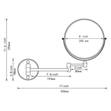 Load image into Gallery viewer, Wall-Mount Makeup Mirror Matte Black Series-211