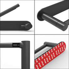 Load image into Gallery viewer, Self Adhesive Double Post Pivot Toilet Paper Holder Matte Black
