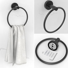 Load image into Gallery viewer, 6 PCS Bathroom Hardware Set, Matte Black Stainless Steel Bathroom Accessories Kit