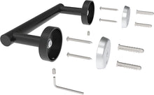 Load image into Gallery viewer, Matte Black Double Post Pivoting Wall Mounted Stainless Steel Toilet Paper Holder for Bathroom RV, by FIXSEN