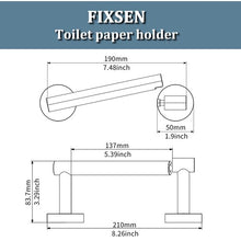 Load image into Gallery viewer, Matte Black Double Post Pivoting Wall Mounted Stainless Steel Toilet Paper Holder for Bathroom RV, by FIXSEN