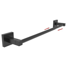 Load image into Gallery viewer, RUACQ Adjustable Towel Bar 13.8 to 24 inch, Square Base, Stainless Steel, Matte Black, CQ-87001S-B
