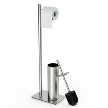 Load image into Gallery viewer, RUACQ Toilet Paper Holder Stand with Toilet Brush and Holder Set, 304 Stainless Steel, Weighted Base, Heavy Duty, Brushed Nickel, CQ-4081-G
