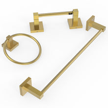 Load image into Gallery viewer, RUACQ 4 Pieces Bathroom Hardware Set, Toilet Paper Holder, Towel Ring, Towel Hook, 18-inch Towel Bar, Stainless Steel and Zinc Alloy, Matte Black, CQ-870B-4P
