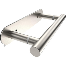 Load image into Gallery viewer, RUACQ Adhesive Toilet Paper Holder, Double Post Pivoting, Stainless Steel, Brushed Nickel, CQ-71710MD-N
