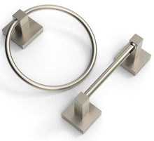 Load image into Gallery viewer, RUACQ Toilet Paper Holder and Towel Ring Bathroom Accessories Hardware Set, Stainless Steel and Zinc Alloy, Chrome, CQ-87010-2P-C
