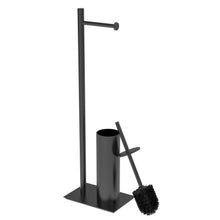 Load image into Gallery viewer, RUACQ Toilet Paper Holder Stand with Toilet Brush and Holder Set, 304 Stainless Steel, Weighted Base, Heavy Duty, Brushed Nickel, CQ-4081-G
