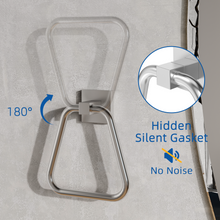 Load image into Gallery viewer, RUACQ Hand Towel Ring,Square Base, Stainless Steel, Brushed Nickel, CQ-87011A-N
