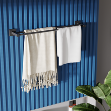 Load image into Gallery viewer, RUACQ 24inch Towel Rack, Square Base, Steeless Steel, Matte Black, CQ-87002-B
