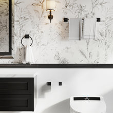 Load image into Gallery viewer, RUACQ 3 Pieces Bathroom Hardware Set, Toilet Paper Holder, Towel Ring, 18-inch Towel Bar, Stainless Steel and Zinc Alloy, Matte Black, CQ-87000-3P-B
